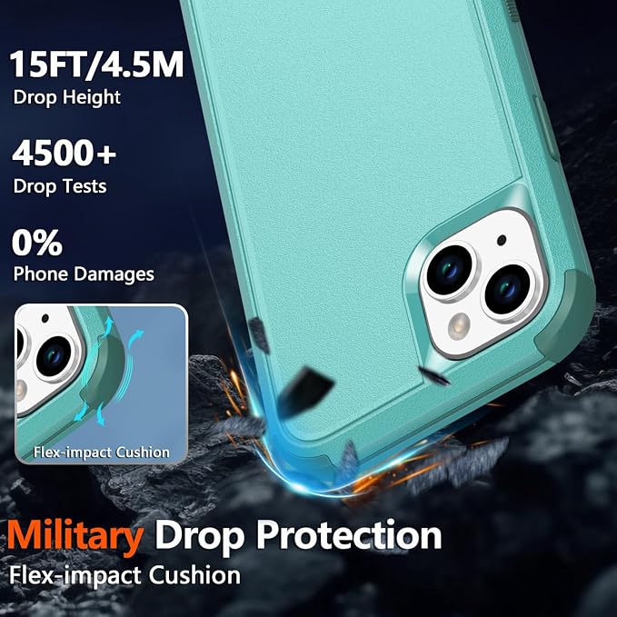 Diverbox for iPhone 13 Phone Case,iPhone 13 Magnetic Case [with Screen Protector & Camera Lens Protector ] Heavy Duty Phone Case for iPhone 13 (Magnetic Teal)