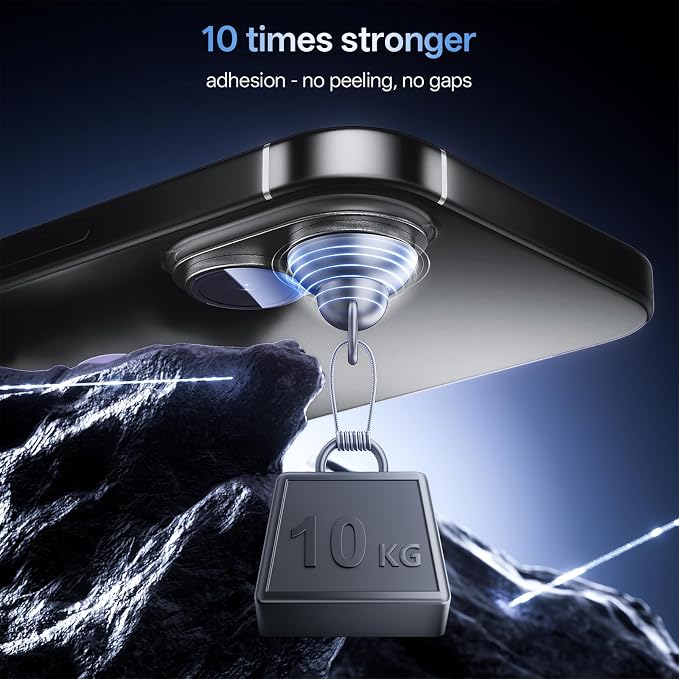 Camera Lens Protector for iPhone 17 6.3"（2025）-Single Piece,Ultra Thin Aluminum Alloy Frame,9H Dual-Strength Glass with 99% AR Light Transmittance,Case Friendly, Black