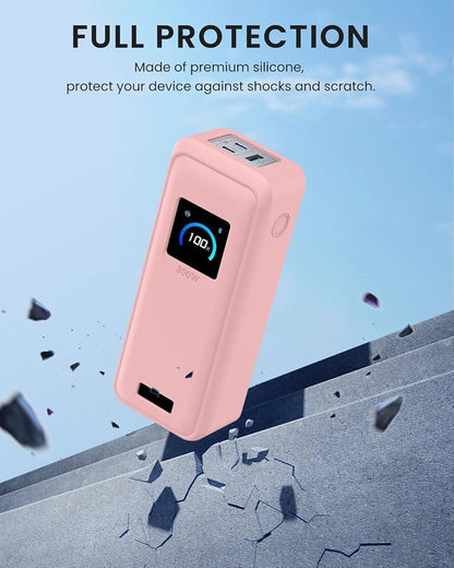 Silicone Case for Anker Prime Power Bank 300W 26,250mAh,Full-Body Protective Cover for Anker Prime Power Bank 300W,Precise Port Cutouts (Case Only) Pink