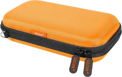 Orange Shockproof Hard EVA Carrying Case Travel Pouch for External Hard Drive, Power Bank, Cell Phone, Cable, Cord - Portable Small Electronic Accessories Organizer Storage Zipper Pouch