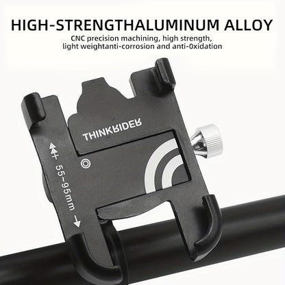 ThinkRider The Ultimate MTB Phone Mount Stand: 360° Rotatable Aluminum Adjustable Non-Slip Cycling Bracket