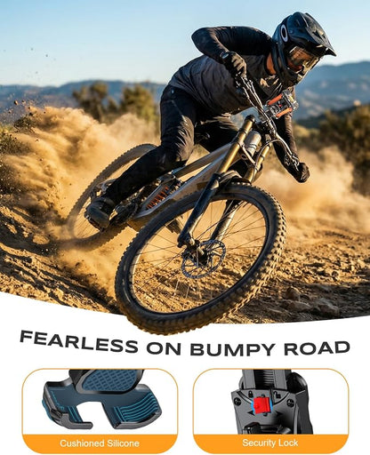 Zewdov Motorcycle Phone Mount [Secure Grip][Anti-Drop], Upgrade Bike Phone Holder [1s Stable Lock], 360° Rotatable Phone Holder for Mountain Bike/ATV, Fits for iPhone/Samsung 4.7-6.8", Clamp Mount