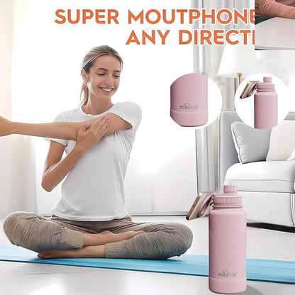 32oz Insulated Tumbler with Magnetic Phone Holder, Gym Water Bottle | Leak Proof Lid, 24hr Cold & 12hr Hot, Non-Slip Base | Travel Mug, Reusable & Eco-Friendly (light pink, 32, ounces)