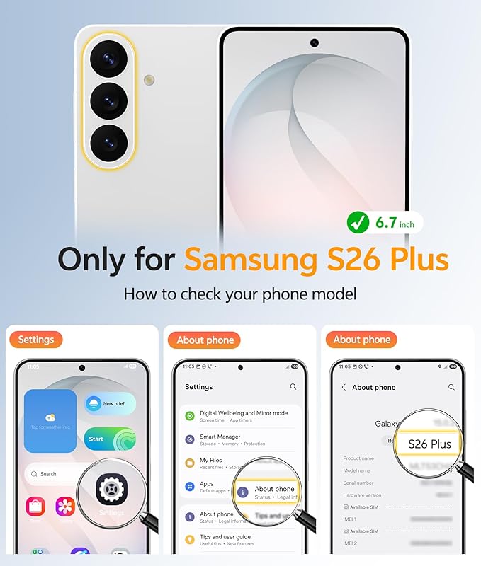 FNTCASE for Samsung Galaxy S26+ Plus Case: [Fit for Magsafe] [Screen Protector] Anti Yellowing Transparent Clear Military Grade - Shockproof Protective Phone Cover for Samsung S26 Plus - Clear