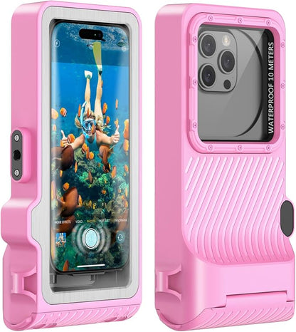 Waterproof Phone Case for Snorkeling - Underwater Touchscreen Housing, Universal Underwater Photo&Video Diving Case for iPhone 17/16/15/14 Pro Max Samsung Galaxy S25/S24 Ultra Up to 6.9'' Purple
