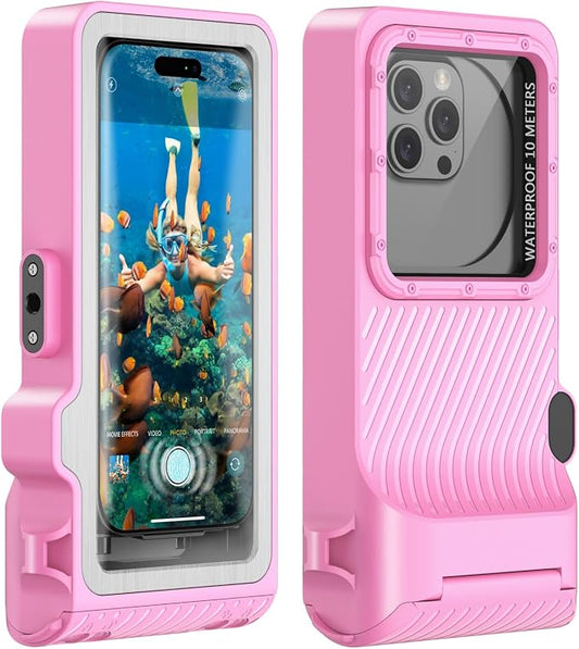 Waterproof Phone Case for Snorkeling - Underwater Touchscreen Housing, Universal Underwater Photo&Video Diving Case for iPhone 17/16/15/14 Pro Max Samsung Galaxy S25/S24 Ultra Up to 6.9'' Purple