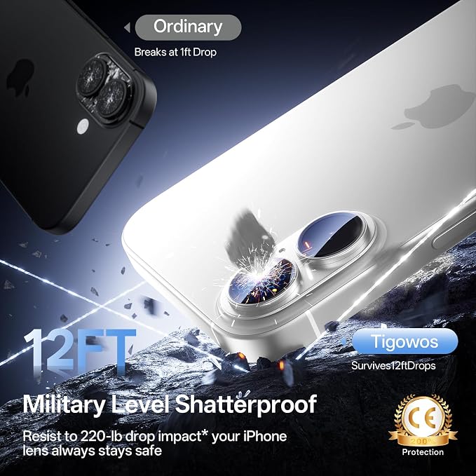 Camera Lens Protector for iPhone 17 6.3"（2025）-Single Piece,Ultra Thin Aluminum Alloy Frame,9H Dual-Strength Glass with 99% AR Light Transmittance,Case Friendly, Silver