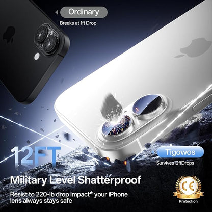 Camera Lens Protector for iPhone 17 6.3"（2025）-Single Piece,Ultra Thin Aluminum Alloy Frame,9H Dual-Strength Glass with 99% AR Light Transmittance,Case Friendly, Silver
