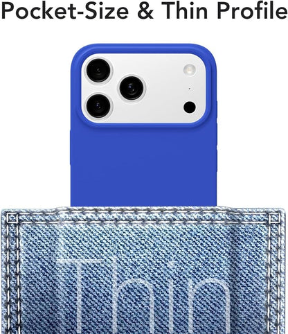 for iPhone 17 Pro Case Silicone Compatible with Magsafe Case, Ultra Slim Thin Magnetic Phone Cases Mag Safe, Cute Soft Rubber Gel TPU Matte Plain Wireless Charging Cover for Women, Royal Blue