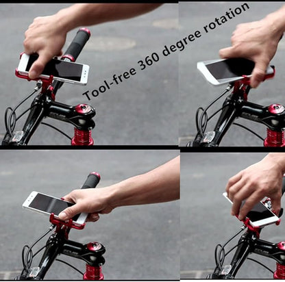 GUB Bicycle & Motorcycle Phone Mount - Aluminum Bike Phone Holder with 360°Rotation Adjustable Handlebar Phone Holder Compatible with iPhone Xs XR 8 Plus,Compatible with Samsung S9/S8 (Plus 6 Gray)