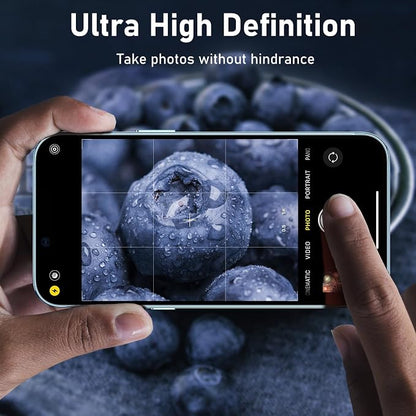 UniqueMe for iPhone 13 Pro/iPhone 13 Pro Max Camera Lens Protector, Metal Ring Tempered Glass Rear Camera Screen Cover - Light Blue (Bling Circle)