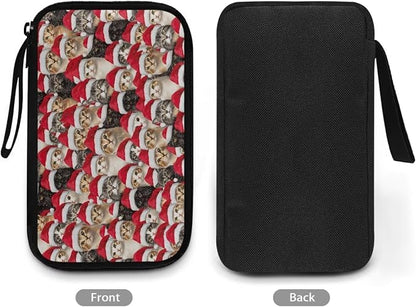 Christmas Cat Print Electronics Organizer Travel Case, Water Resistant Cable Organizer Bag for Travel Essentials, Tech Gifts for Men, Storage Bag as Accessories for Phone, Cord