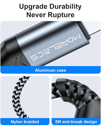 Aux to USB C, 10ft Aux Cord to USB C Compatible with iPhone 15/16/17, Galaxy S225/S24/23, iPad Pro, Pixel - Type C to 3.5mm Cord for Car, Headphones, Speakers