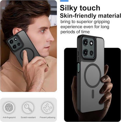 For Motorola Moto G 2025/2026 Case & Moto G PIay 2026 Case,Translucent Matte Compatible with Magsafe [Military-Grade Protection] with Screen Protector Shockproof for G 5G 2025/2026 & G PIay 2026-Black