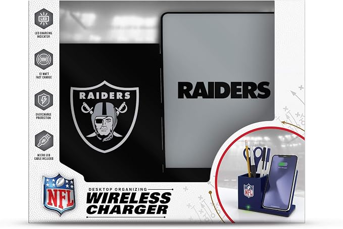 SOAR NFL Unisex Wireless Charging Stand and Desktop Organizer