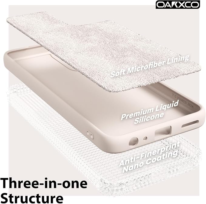 oakxco for Motorola Moto G Power 5G 2024 Phone Case Liquid Silicone, Thin Slim Soft Rubber Gel TPU Plain Simple Cover for Women Girl Cute, Matte Solid Color, Beige Stone Cream