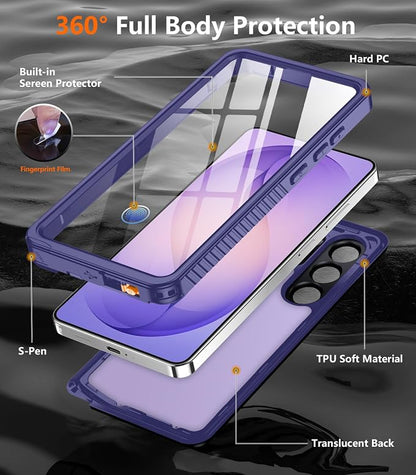Temdan Designed for Samsung Galaxy S26 Ultra Case Waterproof, Built-in Lens & Screen Protector Military Grade Shockproof Dropproof IP68 Underwater Full Body Phone Case for Galaxy S26 Ultra 6.9"-Purple