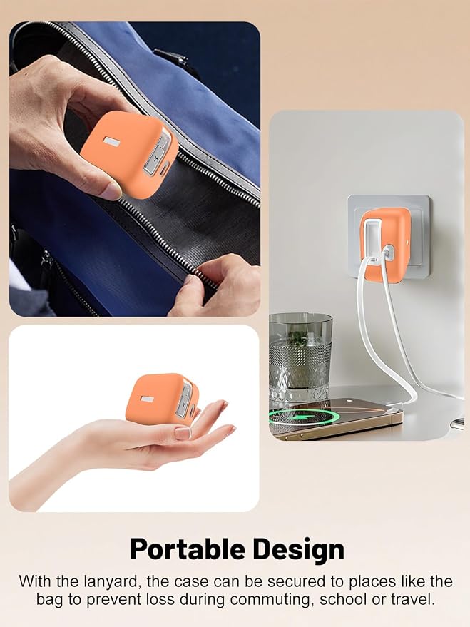 Silicone Protective Case for TORRAS FlexLine 67W Charger, Full-Body Protective Cover with Precise Cutouts, Shockproof Dustproof Charging Block Protector Sleeve & Scratch-Resistant Sleeve (Orange)