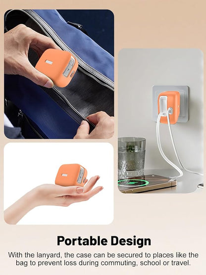 Silicone Protective Case for TORRAS FlexLine 67W Charger, Full-Body Protective Cover with Precise Cutouts, Shockproof Dustproof Charging Block Protector Sleeve & Scratch-Resistant Sleeve (Orange)