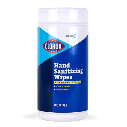 Clorox Pro Alcohol Free Hand Sanitizer Wipes with BZK - Gentle Hand Sanitizing Wipes for Hands in Bulk Canister - Disinfecting Sanitizer Solution for School Supplies & Office Use, 100 Count