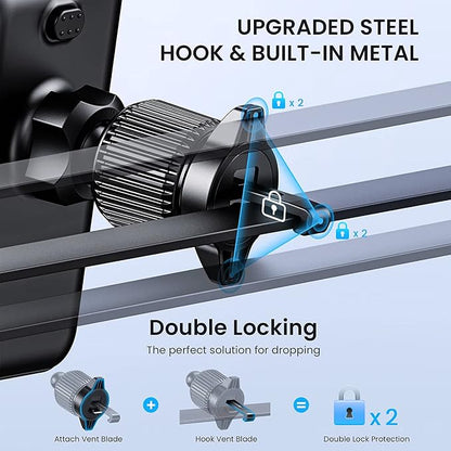 Car Vent Phone Mount for Car [Military-Grade Hook Clip] Phone Stand for Car [Thick Cases Friendly] Air Vent Clip Cell Phone Holder for Smartphone, iPhone, Automobile Cradles Universal