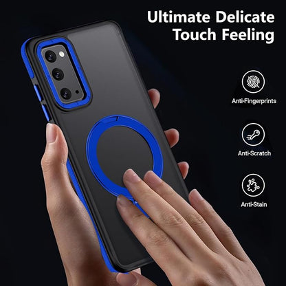 for Samsung Galaxy S20 FE Case, Magnetic Adjustable Ring Stand [Fit for Magsafe], [Military-Grade Shockproof Protection] Phone Case with Kickstand&Ring Holder (Blue)