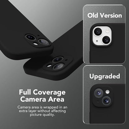 Magnetic for iPhone 15 Case, Compatible with MagSafe, [Screen Protector + Full Camera Protection], Silicone Shockproof Anti-Scratch Protective Phone Case for iPhone 15 6.1", Black