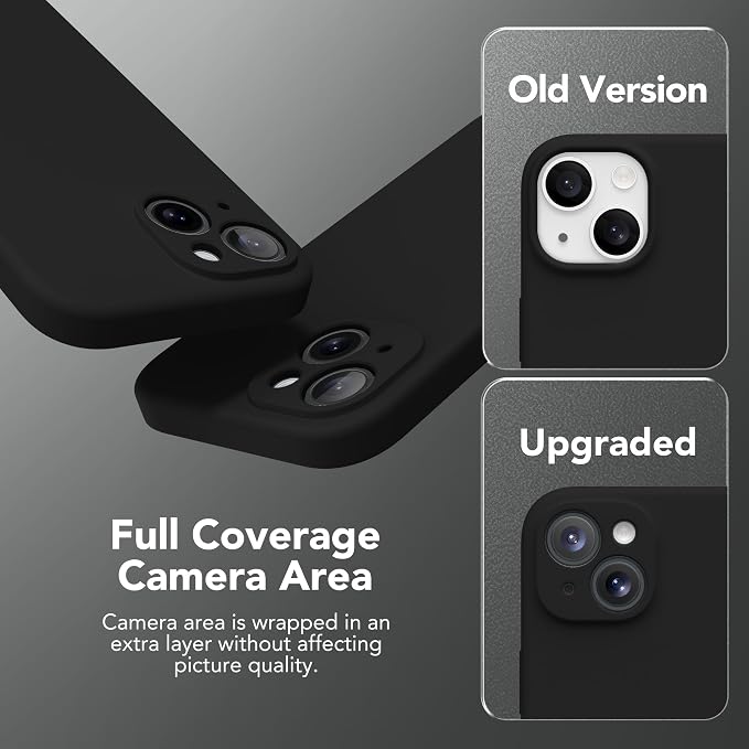 Magnetic for iPhone 15 Plus Case, Compatible with MagSafe, [Full Camera Protection][Screen Protector] Silicone Shockproof Protective Phone Case for iPhone 15 Plus 6.7", Black