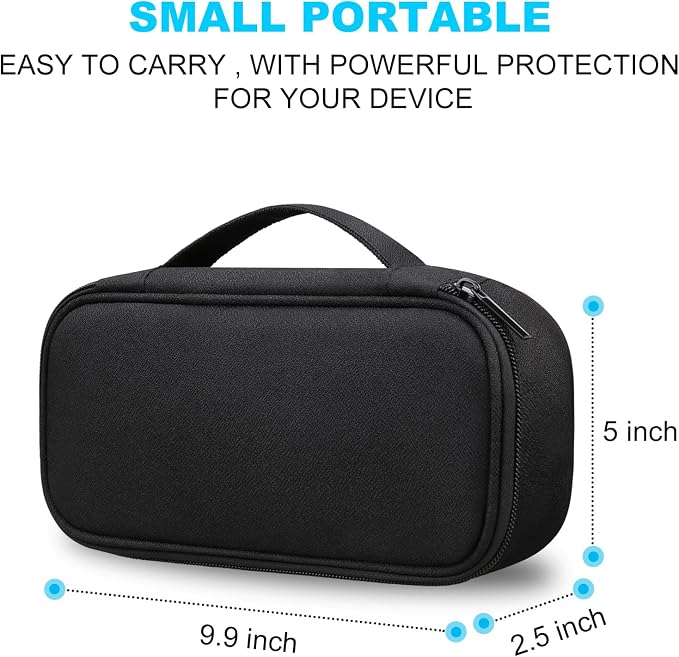 Lacdo Electronic Organizer Travel Cable Organizer Bag Pouch Tech Electronic Accessories Carry Case Portable Double Layers Charger Case for Cable, Cords, Charger, Earphone, Power Bank, Black