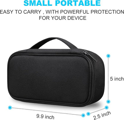 Lacdo Electronic Organizer Travel Cable Organizer Bag Pouch Tech Electronic Accessories Carry Case Portable Double Layers Charger Case for Cable, Cords, Charger, Earphone, Power Bank, Black
