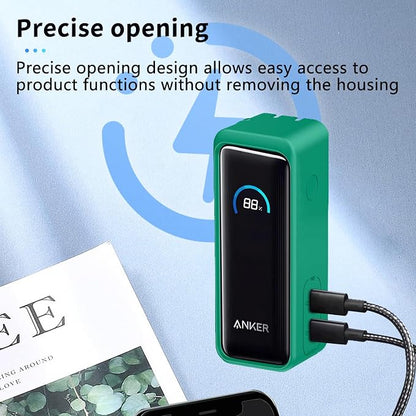 NOUKAJU Case for Anker Prime Power Bank 9600mAh 65W Output Silicone Protective Cover, Drop-Proof,Scratch-Proof,Shock-Proof,Protective Case for Anker Prime Power Bank 9600mAh(Green)
