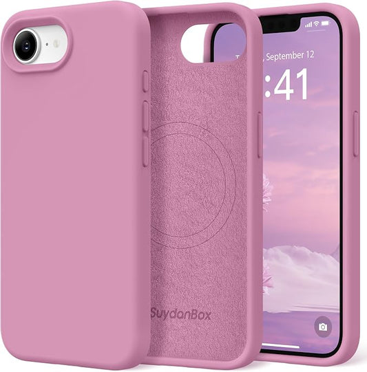Magnetic for iPhone 17e/iPhone 16e Case, Compatible with MagSafe, [Soft Anti-Scratch Microfiber Lining] Slim Silicone Shockproof Protective Phone Case for iPhone 17e/16e 6.1", Blackcurrant