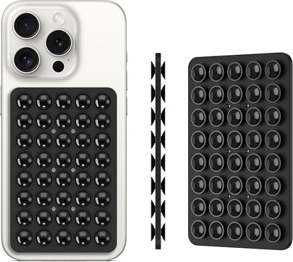 Double Sided Silicone Suction Phone Holder Mount, Silicon Accessory for iPhone and Android, Hands-Free Mirror Shower Phone Holder, TikTok Videos and Selfies (Combo D)