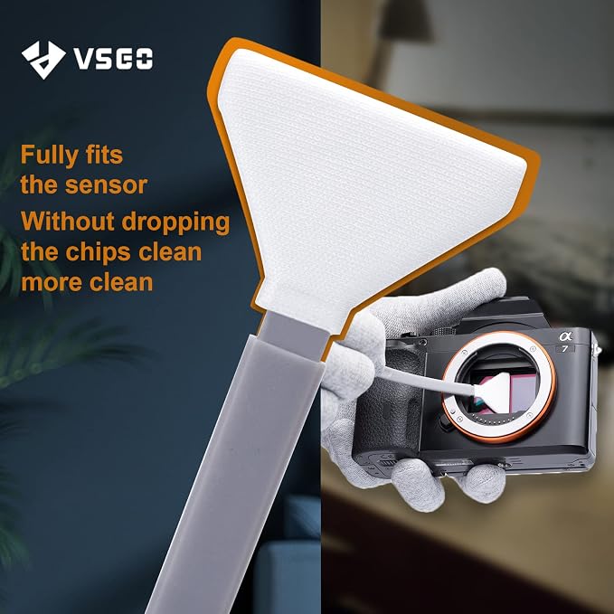 VSGO Full Frame Sensor Cleaning Kit, 12pcs Sensor Swabs & 10ml Sensor Cleaner for Nikon Sony Canon DSLR Camera Clean (VS-S03-12)