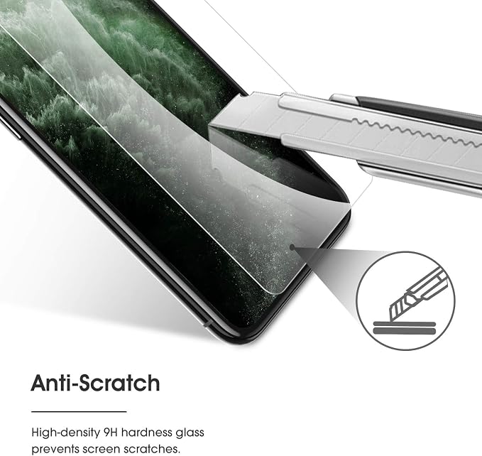 OMOTON Pack of 4 Tempered Glass Screen Protector Film for iPhone 11 Pro/X/XS [Installation Kit Provided] Anti-Scratch, Easy Installation, Bubble-Free, Transparent [5.8 Inches/5.8 Inches)
