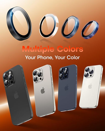 TOCOL for iPhone 15 Pro Max Camera Lens Protector/iPhone 15 Pro Camera Lens Protector Tempered Glass HD Individual Scratch Resistant Cover Accessories Case Friendly 2 Pack（Purple）