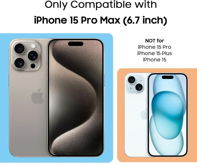Magnetic for iPhone 15 Pro Max Case, Compatible with MagSafe, Built-in Camera Lens Protector, Logo View, Military Grade Drop Proof Phone Cover, Orange