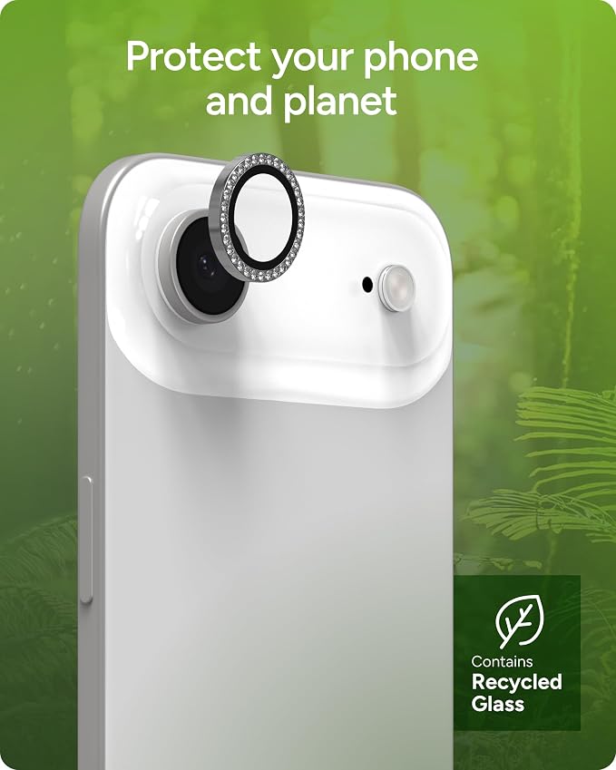 ZAGG iPhone Camera Lens Protector for iPhone Air - Diamond, Camera Ring, Maximum Impact & Scratch Protection, Anti-Reflective Technology, Smudge-Resistant, Precise Fit, Glass Elite