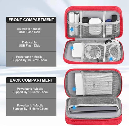 ZINZ Electronic Accessories Organizer, Travel Cable Carry Pouch Storage Bag for Laptop Attachment Cable, Cord, Charger, Earphone etc,Black-Red
