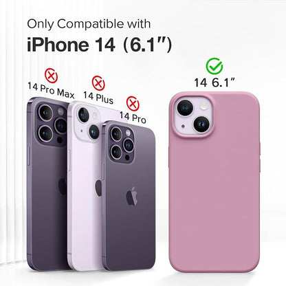GONEZ Magnetic for iPhone 14 Case, Compatible with Magsafe, with Screen Protector + Camera Protector, Anti-Scratch Microfiber Lining, Liquid Silicone Shockproof Protective Phone Case, Blackcurrant