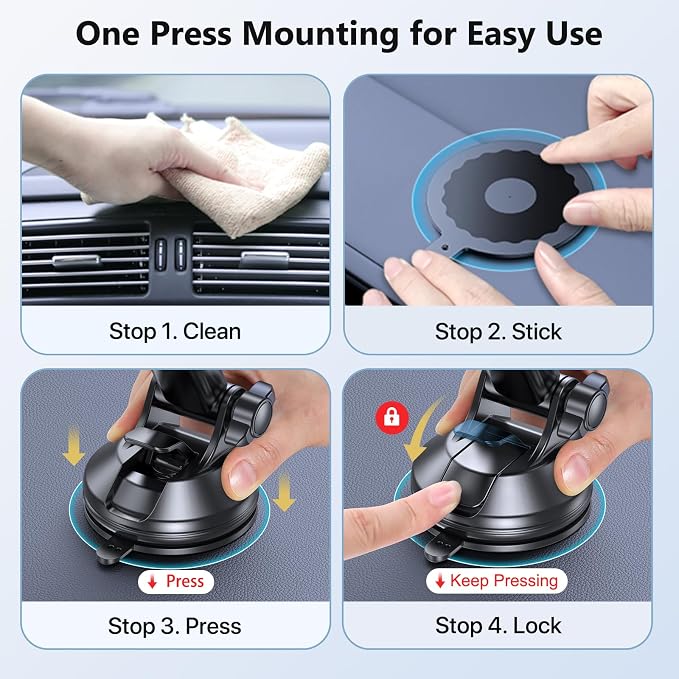 Miracase 3-in-1 Cell Phone Holders for Your Car, Universal Car Phone Holder Mount for Dashboard Air Vent Windshield Compatible with iPhone16 15 14 13 12 13 Pro Max Xs XR X, Galaxy Black
