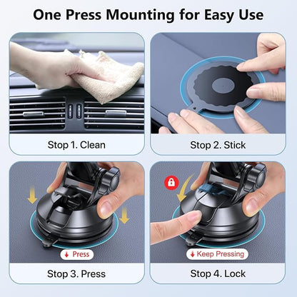 Miracase 3-in-1 Cell Phone Holders for Your Car, Universal Car Phone Holder Mount for Dashboard Air Vent Windshield Compatible with iPhone16 15 14 13 12 13 Pro Max Xs XR X, Galaxy Black