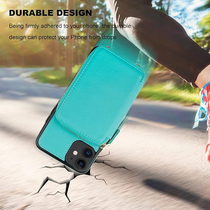Bocasal RFID Blocking Wallet Case for iPhone 11, Adjustable Crossbody Zipper Purse Case Card Holder with Kickstand Detachable Wrist Strap, PU Leather Flip Folio Case 6.1 Inch (Mint Green)