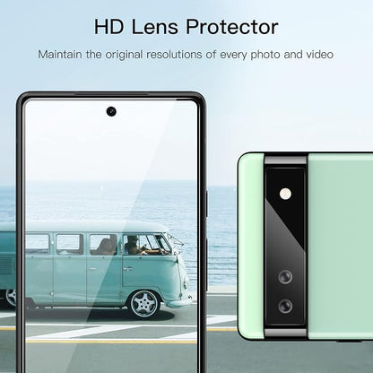 JETech Screen Protector for Google Pixel 6a, 2+2 Pack | with Camera Lens Protector, HD Clear Tempered Glass, Anti-Scratch Protection, Easy Installation Tool