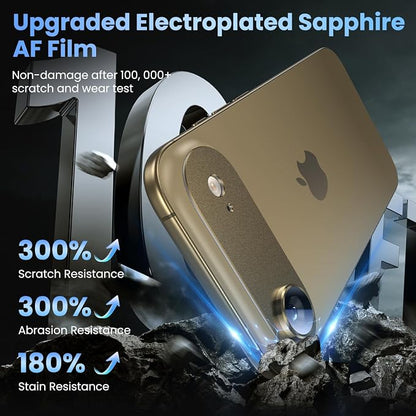 Uyiton Compatible with iPhone Air Camera Lens Protector - [Not Easy to Break][Strong Adsorption][Case-Friendly] Metal Tempered Glass Rear Camera Screen Cover - Brown
