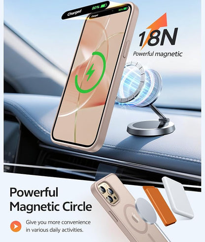 FNTCASE for iPhone 12 Pro Max Case: [Compatible with Magsafe] Translucent Matte Magnetic Phone Cover - Military Grade Drop Protection Shockproof Protective Cases - Desert Gold
