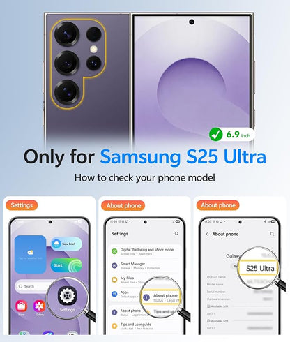 FNTCASE for Samsung Galaxy S25 Ultra Case, Compatible with Magsafe | Screen Protector, Full Camera Protection, Translucent Matte, 14FT Military Grade Drop Proof, Protective Phone Cover