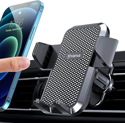 vanva Universal Air Vent Car Mount, [ Big Phones & Thick Case Friendly ] Cell Phone Holder for Car Hands Free Clamp Cradle Vehicle fit for All Apple Smasung Galaxy
