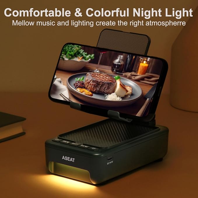 Gifts for Men Him, Cell Phone Stand with Bluetooth Speaker&Led Color Changing Light, Unique Gifts for Women Dad Her Husband, Birthday Gifts for Men
