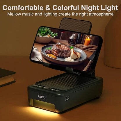 Gifts for Men Him, Cell Phone Stand with Bluetooth Speaker&Led Color Changing Light, Unique Gifts for Women Dad Her Husband, Birthday Gifts for Men